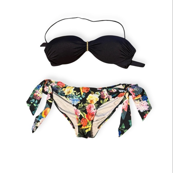 Seafolly Black Floral Bikini Set - Picture 1 of 3